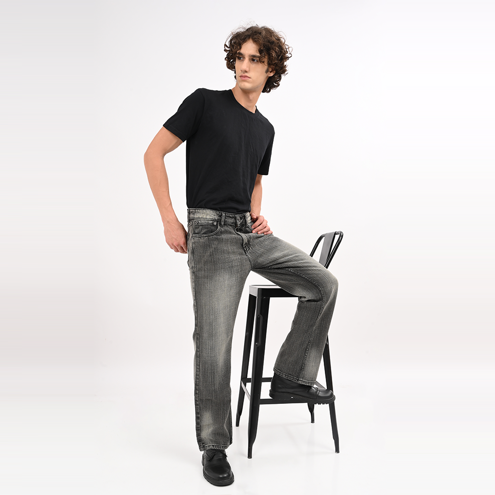 Grey Straight Fit Jeans