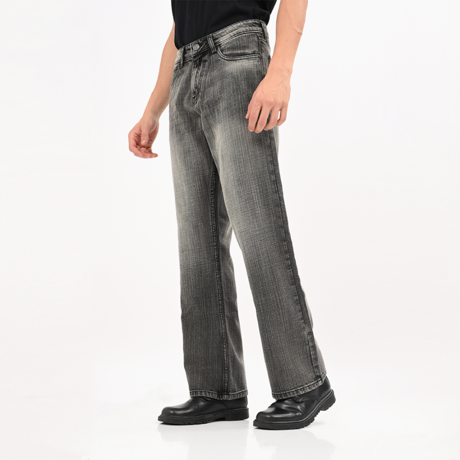 Grey Straight Fit Jeans - Image 3