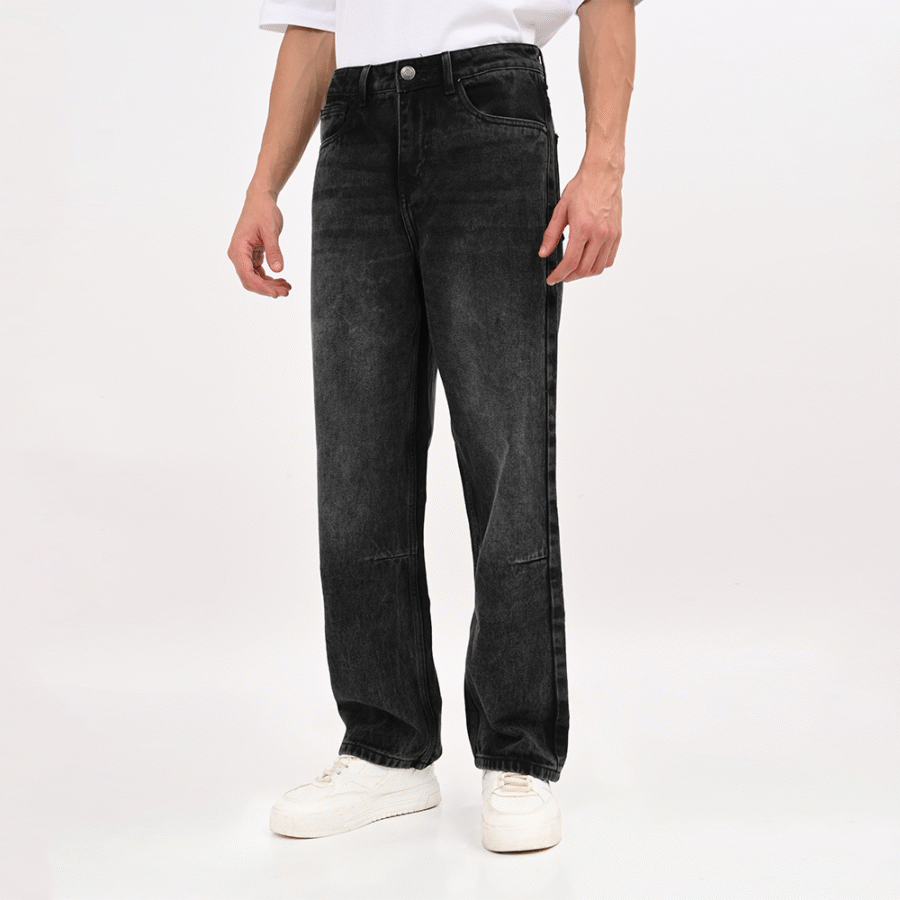 Shaded Black Straight fit Jeans - Image 3