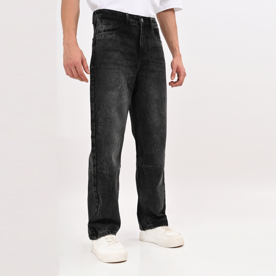 Shaded Black Straight fit Jeans - Image 4