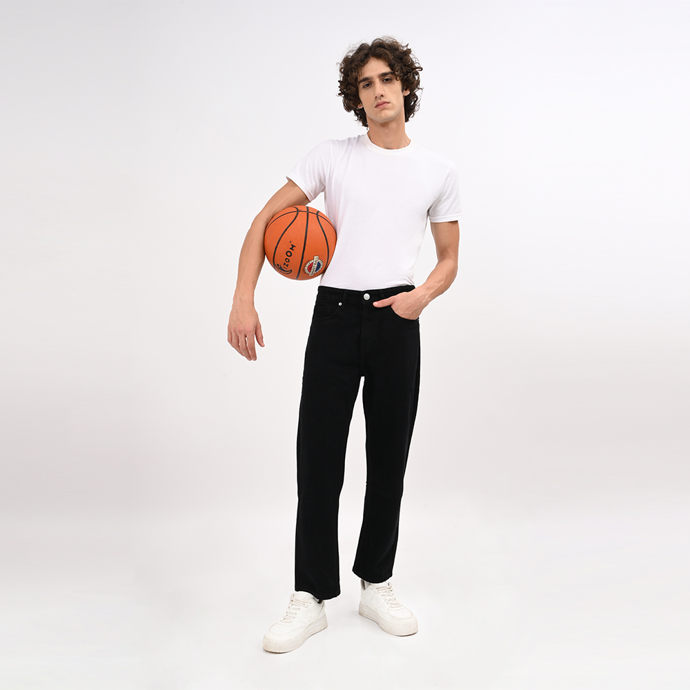 Straight Fit Jet Black Jeans