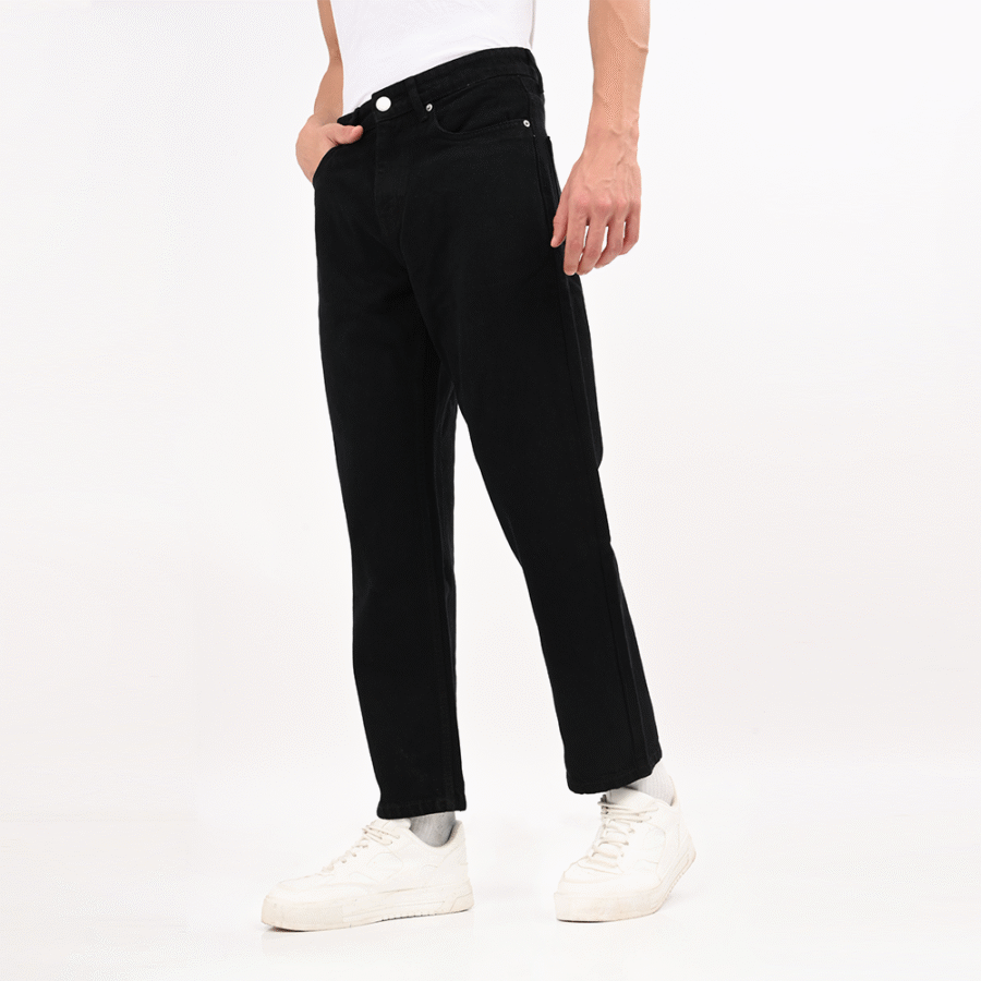 Straight Fit Jet Black Jeans - Image 4