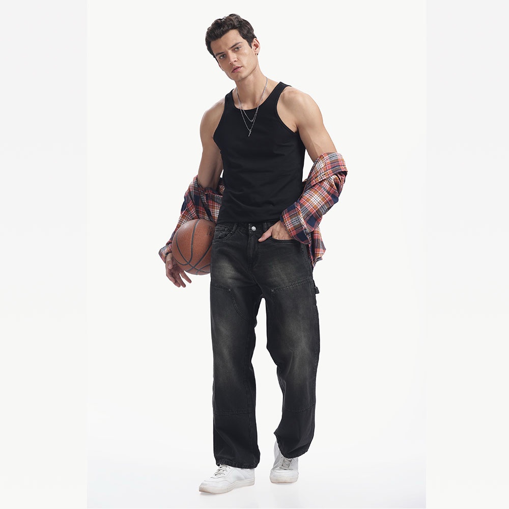 Carpenter denim jeans green shade