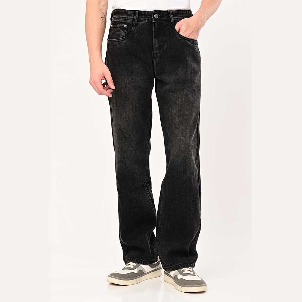 Core straight fit black shaded jeans