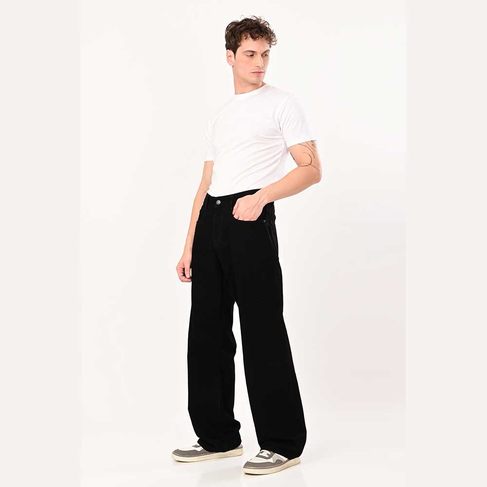 Loosefit jet black jeans